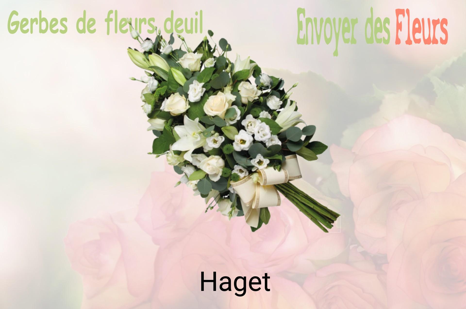 Gerbe de fleurs de deuil livrée à Haget